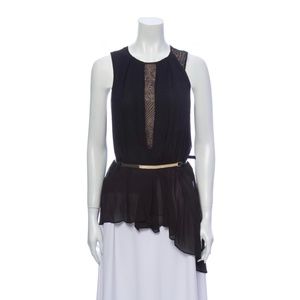 Halston Heritage Crew Neck Sleeveless Tunic